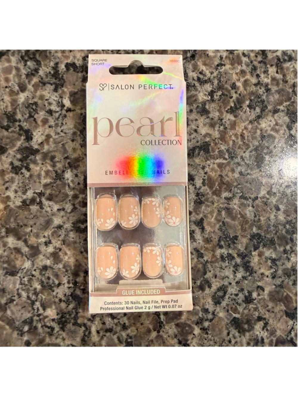 Women's Salon Perfect Press-On Nails One Size Beige White Floral